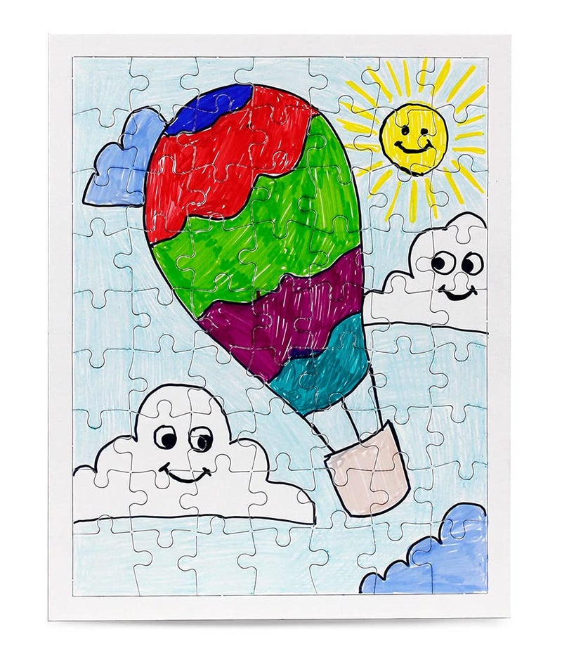 Hygloss 6 Blank Jigsaw Puzzles â€“ 9.5 x 12 Inch + Backing Card, 63 Pieces Each â€“ Hygloss DYI Party invites, Perfect for Decorating, Arts & Crafts or Party Favors - Puzzle Pieces to Draw On for Crafts - Image 4